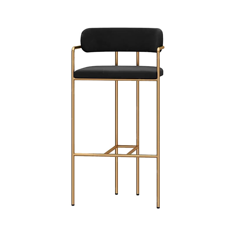 Modern Indoor Upholstered Bar Stool Low Back Footrest Counter Stool