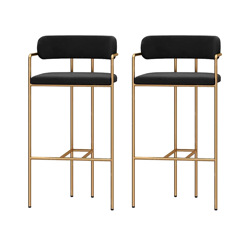 Modern Indoor Upholstered Bar Stool Low Back Footrest Counter Stool