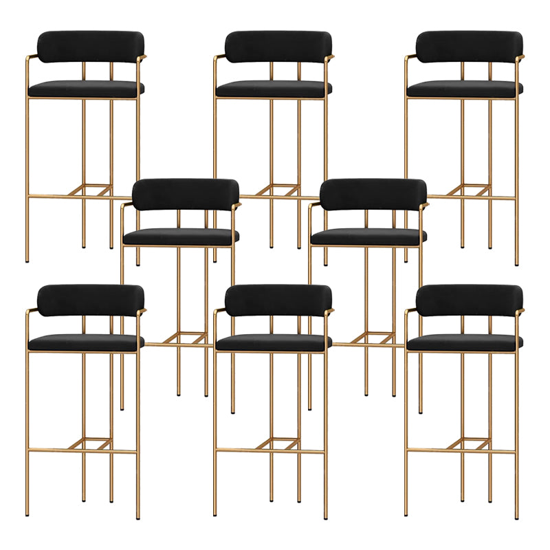 Modern Indoor Upholstered Bar Stool Low Back Footrest Counter Stool