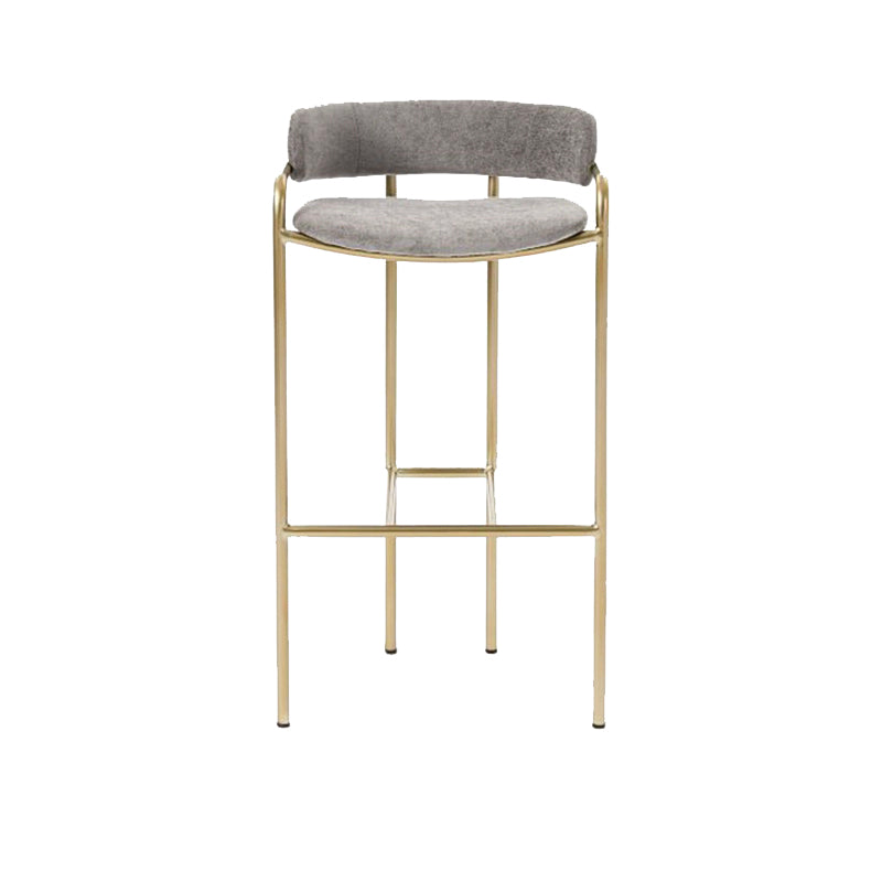 Modern Indoor Upholstered Bar Stool Low Back Footrest Counter Stool