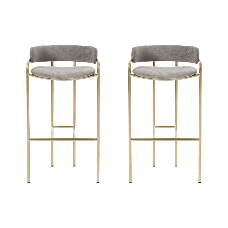 Modern Indoor Upholstered Bar Stool Low Back Footrest Counter Stool