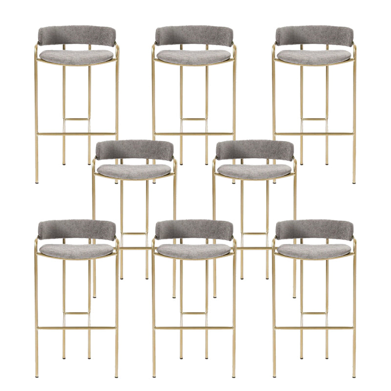 Modern Indoor Upholstered Bar Stool Low Back Footrest Counter Stool
