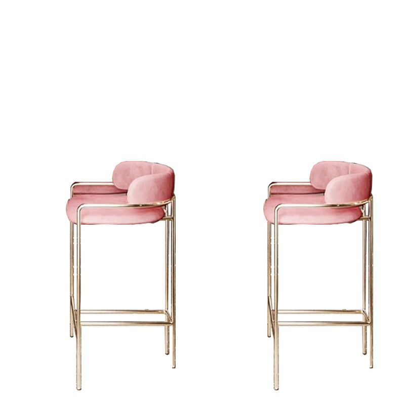Modern Indoor Upholstered Bar Stool Low Back Footrest Counter Stool