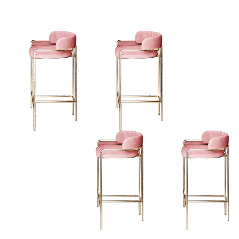 Modern Indoor Upholstered Bar Stool Low Back Footrest Counter Stool