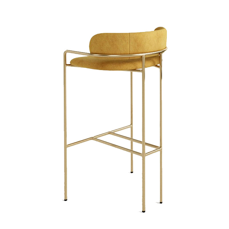 Modern Indoor Upholstered Bar Stool Low Back Footrest Counter Stool