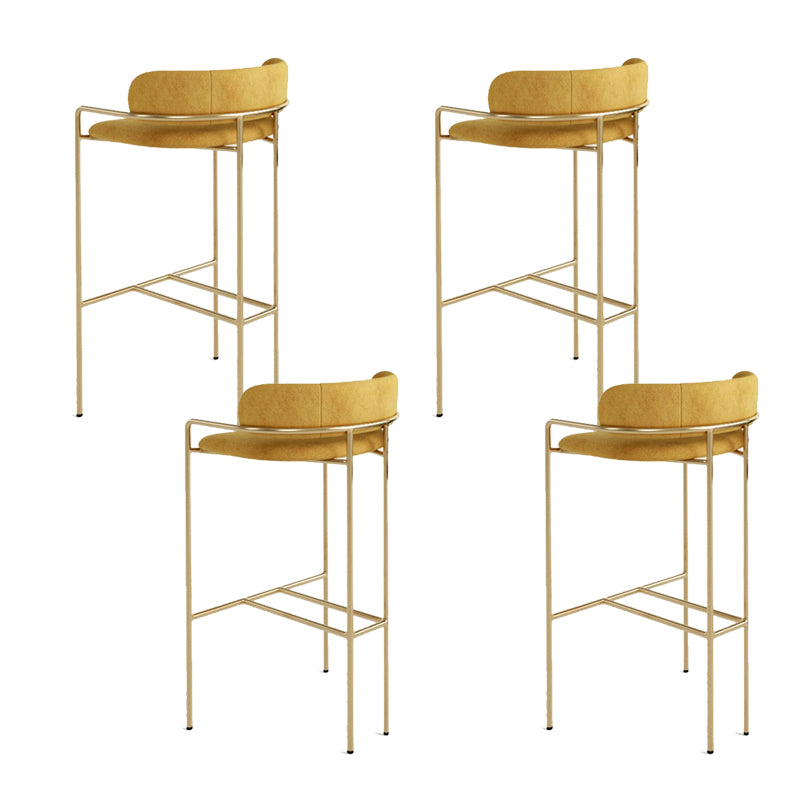 Modern Indoor Upholstered Bar Stool Low Back Footrest Counter Stool