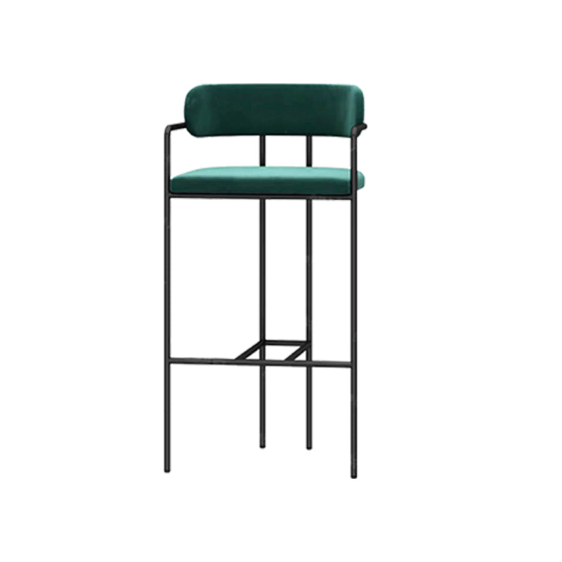 Modern Indoor Upholstered Bar Stool Low Back Footrest Counter Stool