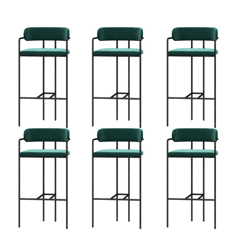 Modern Indoor Upholstered Bar Stool Low Back Footrest Counter Stool