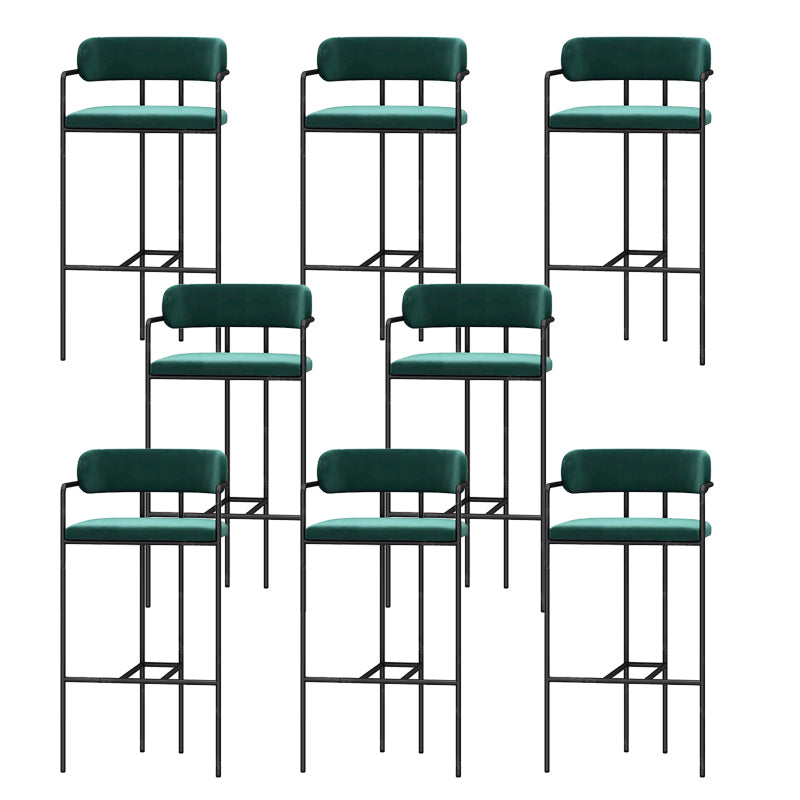 Modern Indoor Upholstered Bar Stool Low Back Footrest Counter Stool