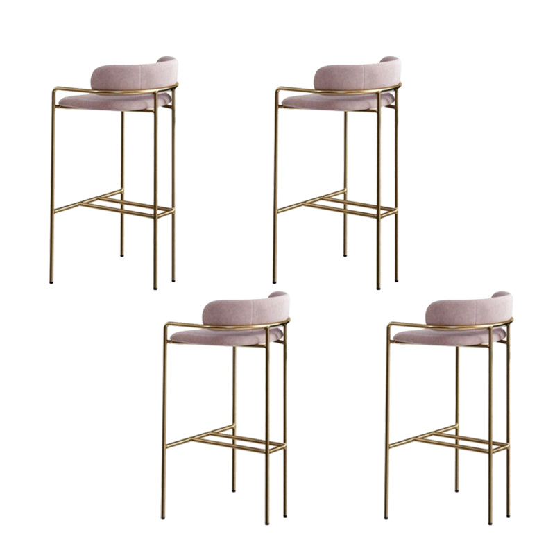 Modern Indoor Upholstered Bar Stool Low Back Footrest Counter Stool
