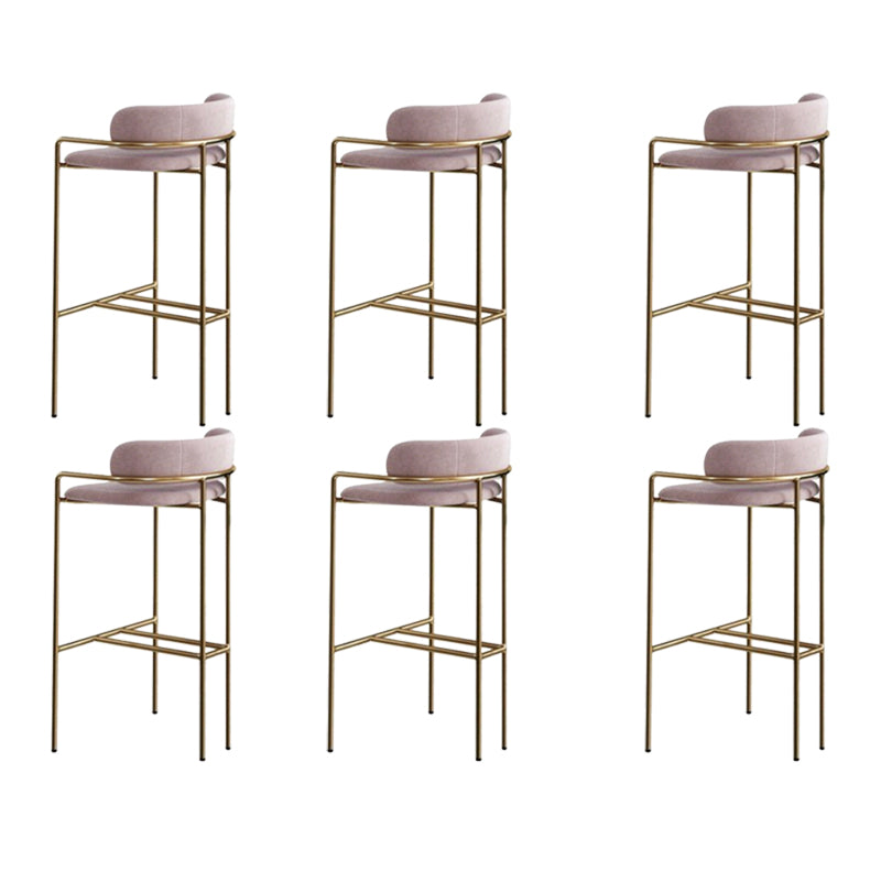 Modern Indoor Upholstered Bar Stool Low Back Footrest Counter Stool