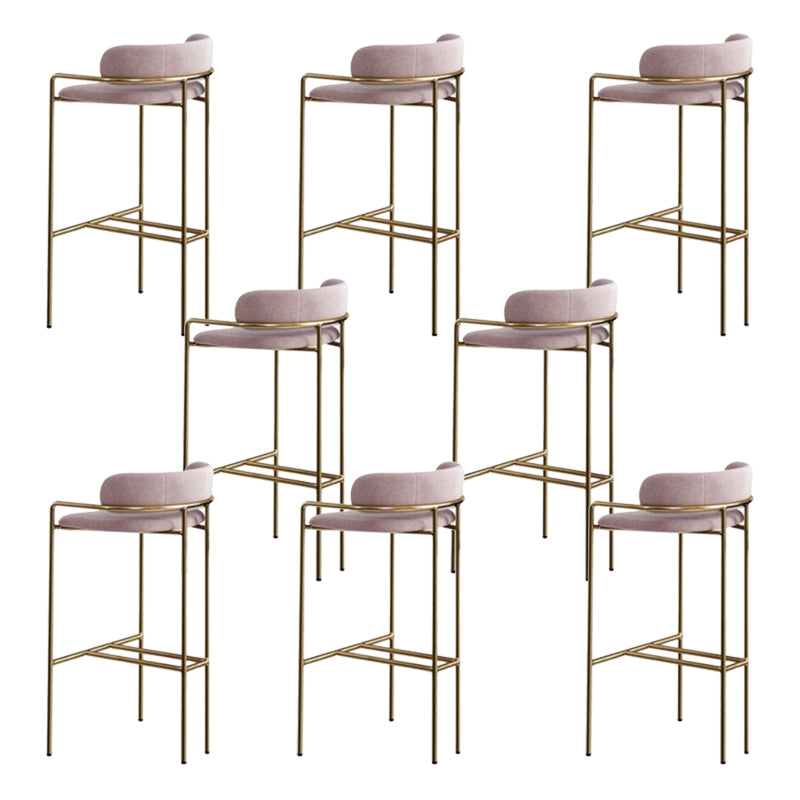 Modern Indoor Upholstered Bar Stool Low Back Footrest Counter Stool