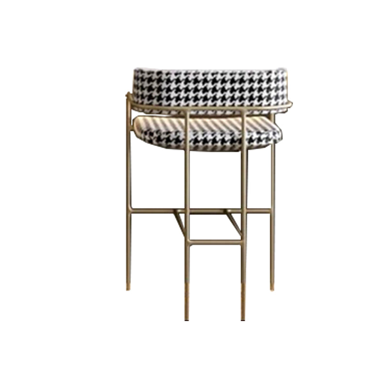 Modern Indoor Upholstered Bar Stool Low Back Footrest Counter Stool