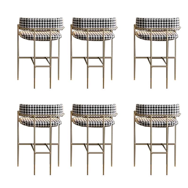 Modern Indoor Upholstered Bar Stool Low Back Footrest Counter Stool