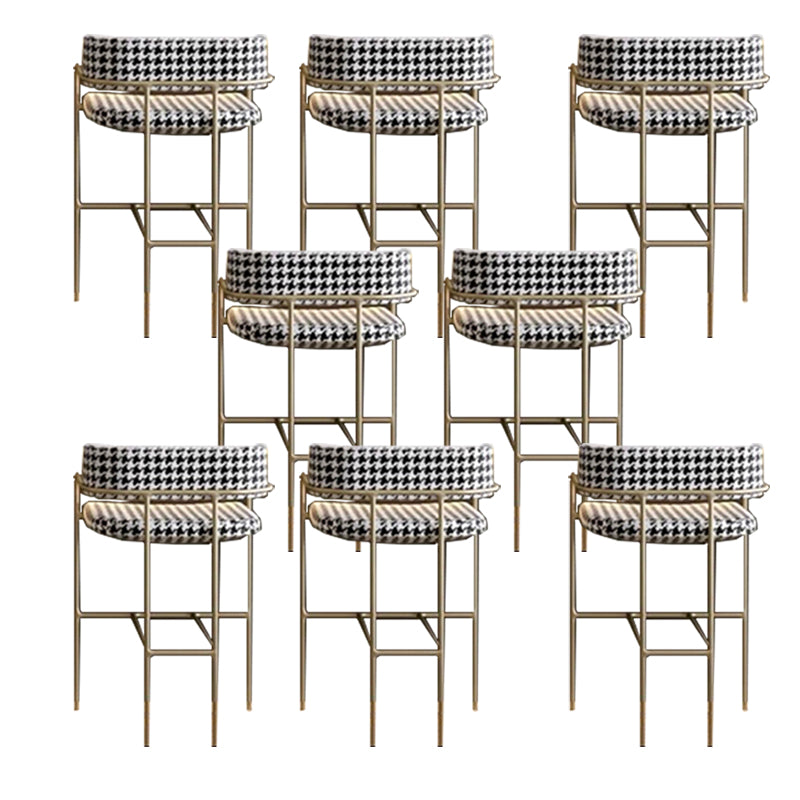 Modern Indoor Upholstered Bar Stool Low Back Footrest Counter Stool