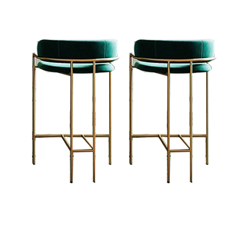 Modern Indoor Upholstered Bar Stool Low Back Footrest Counter Stool