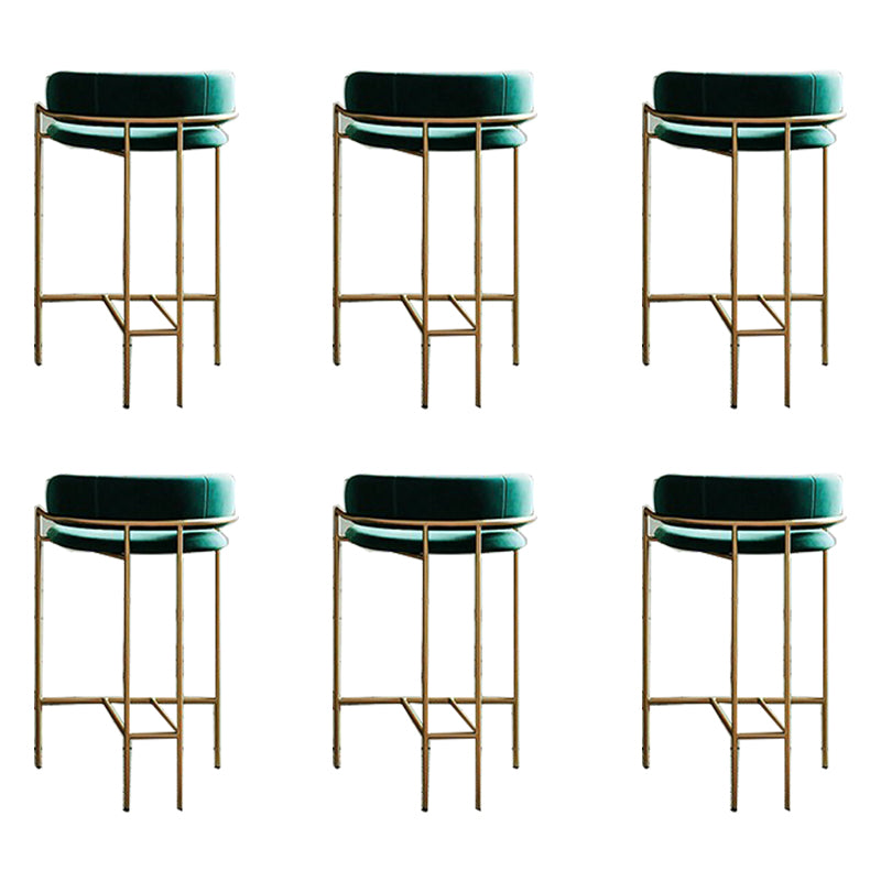 Modern Indoor Upholstered Bar Stool Low Back Footrest Counter Stool