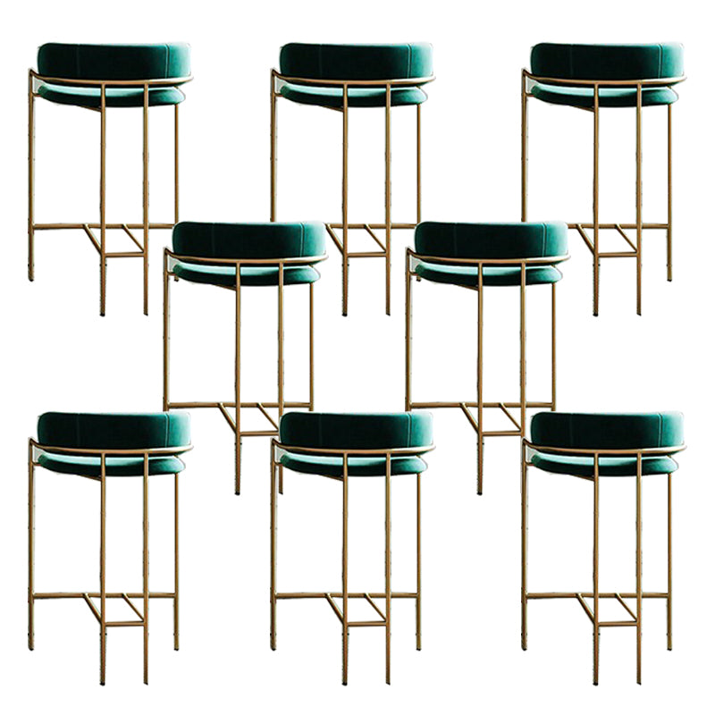 Modern Indoor Upholstered Bar Stool Low Back Footrest Counter Stool