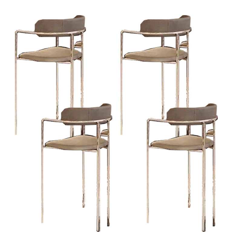 Modern Indoor Upholstered Bar Stool Low Back Footrest Counter Stool