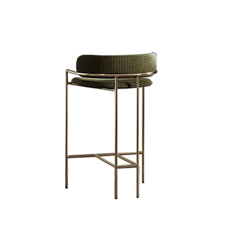 Modern Indoor Upholstered Bar Stool Low Back Footrest Counter Stool
