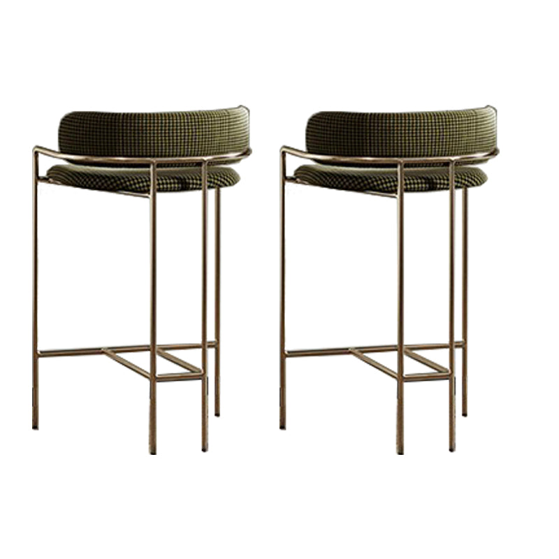 Modern Indoor Upholstered Bar Stool Low Back Footrest Counter Stool