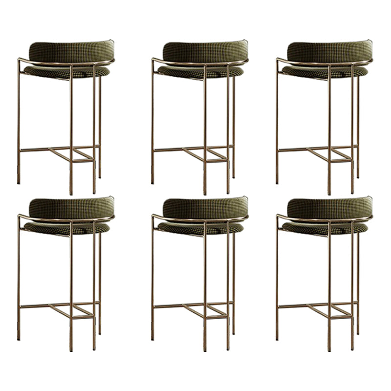 Modern Indoor Upholstered Bar Stool Low Back Footrest Counter Stool