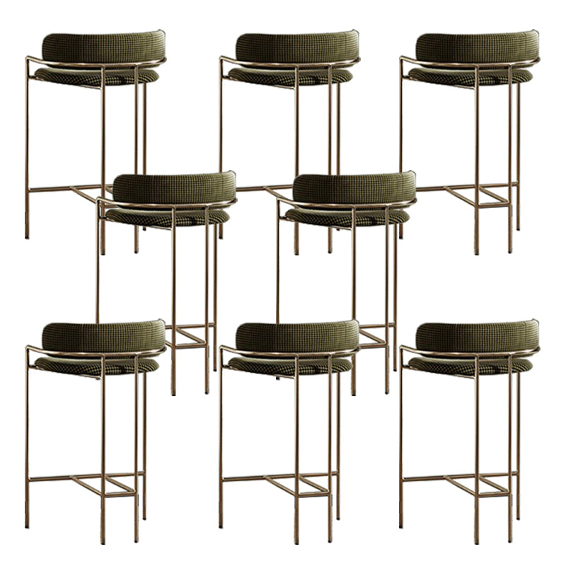 Modern Indoor Upholstered Bar Stool Low Back Footrest Counter Stool