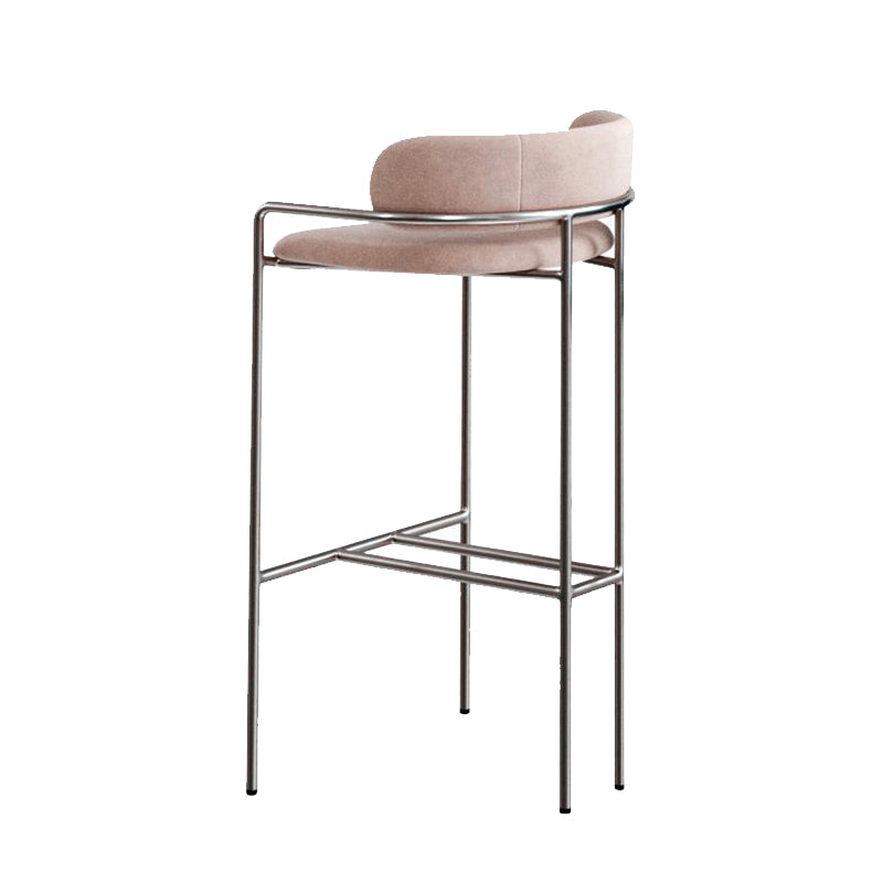 Modern Indoor Upholstered Bar Stool Low Back Footrest Counter Stool