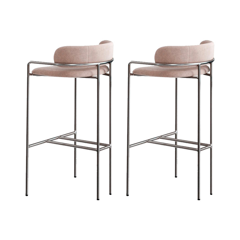 Modern Indoor Upholstered Bar Stool Low Back Footrest Counter Stool