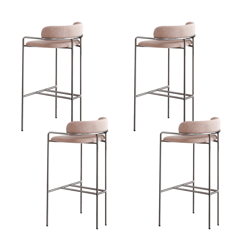 Modern Indoor Upholstered Bar Stool Low Back Footrest Counter Stool