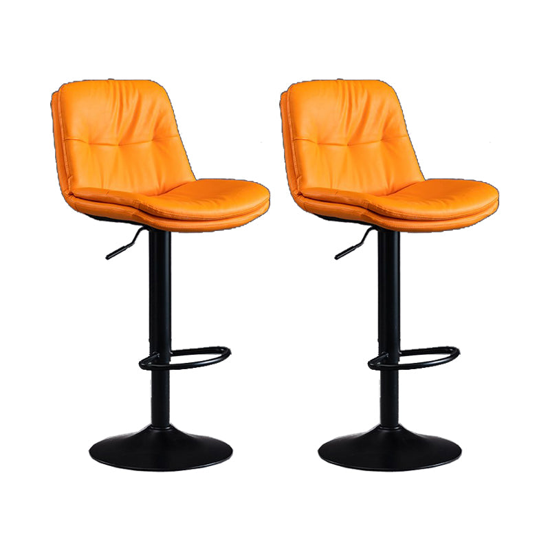 Faux Leather Swivel Bar Chair Modern Armless Upholstered Bar Stool