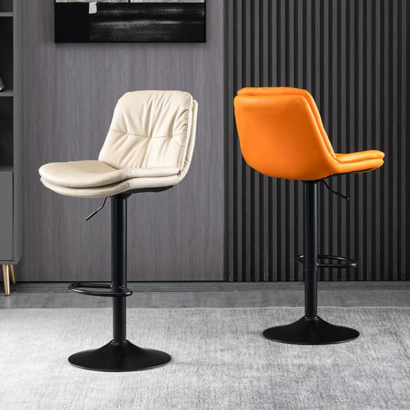 Faux Leather Swivel Bar Chair Modern Armless Upholstered Bar Stool