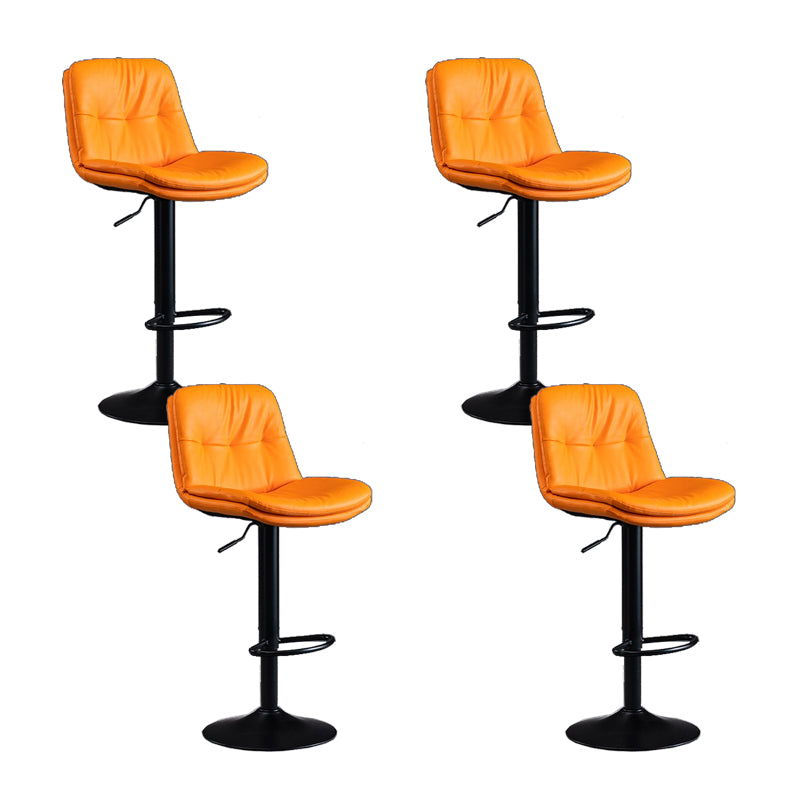 Faux Leather Swivel Bar Chair Modern Armless Upholstered Bar Stool