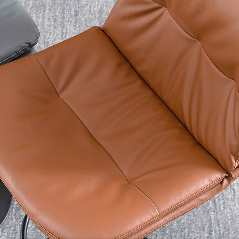 Faux Leather Swivel Bar Chair Modern Armless Upholstered Bar Stool