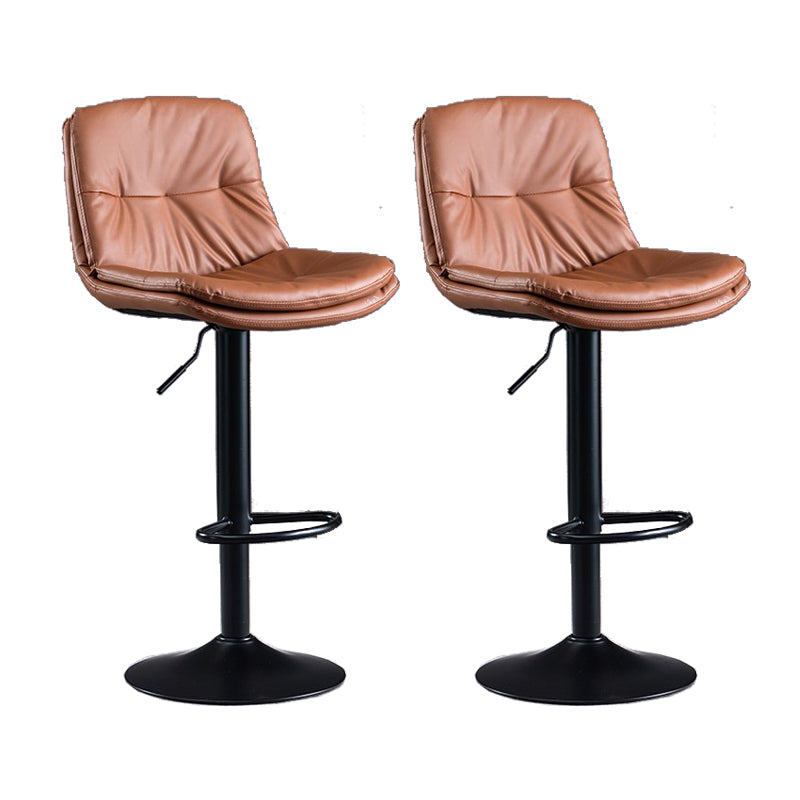 Faux Leather Swivel Bar Chair Modern Armless Upholstered Bar Stool