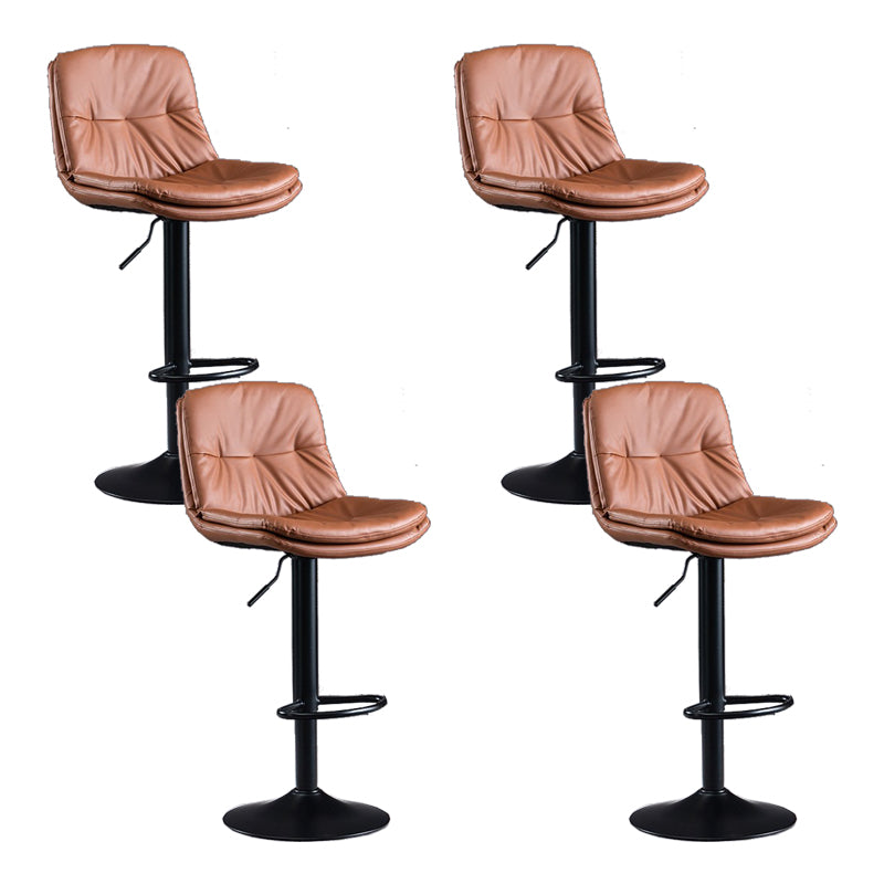 Faux Leather Swivel Bar Chair Modern Armless Upholstered Bar Stool
