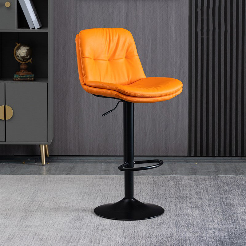 Faux Leather Swivel Bar Chair Modern Armless Upholstered Bar Stool