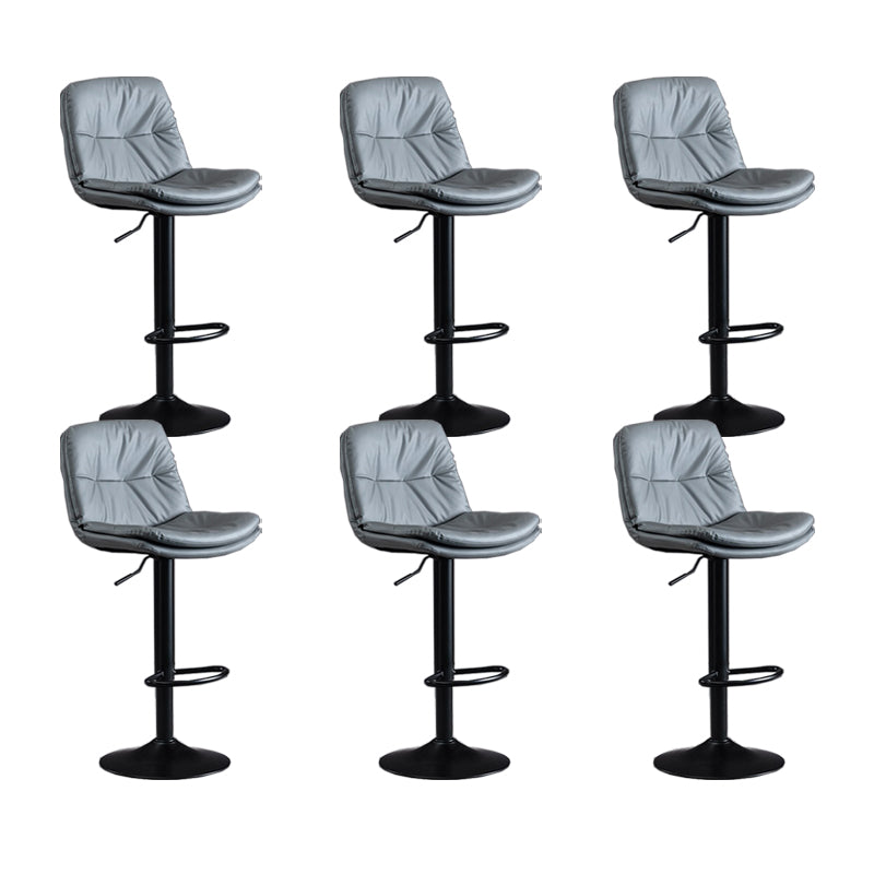 Faux Leather Swivel Bar Chair Modern Armless Upholstered Bar Stool