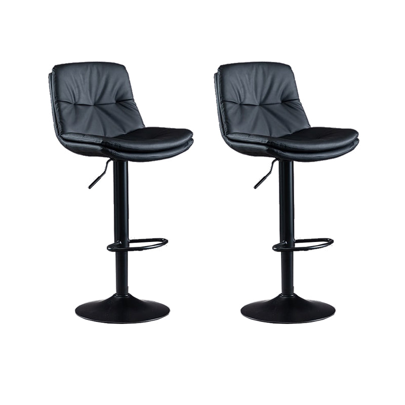 Faux Leather Swivel Bar Chair Modern Armless Upholstered Bar Stool