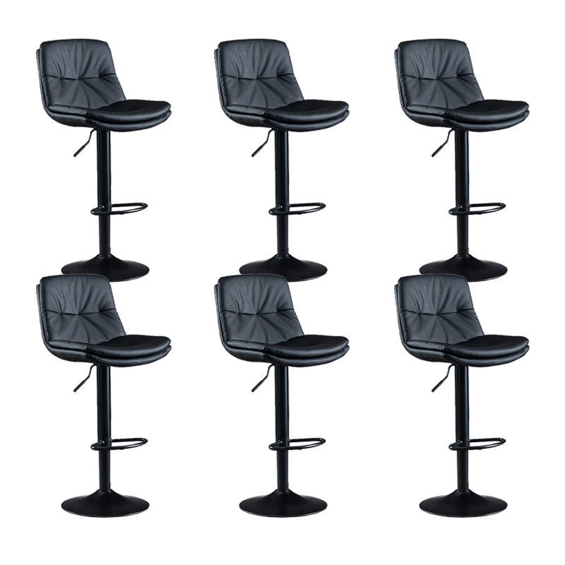 Faux Leather Swivel Bar Chair Modern Armless Upholstered Bar Stool