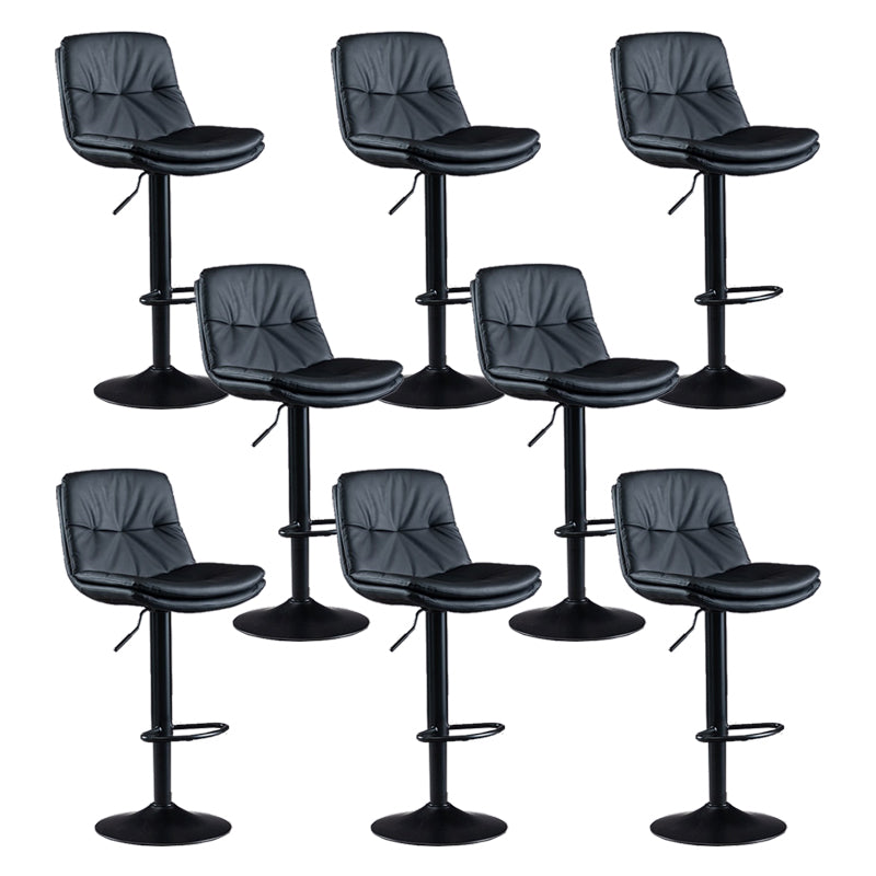 Faux Leather Swivel Bar Chair Modern Armless Upholstered Bar Stool