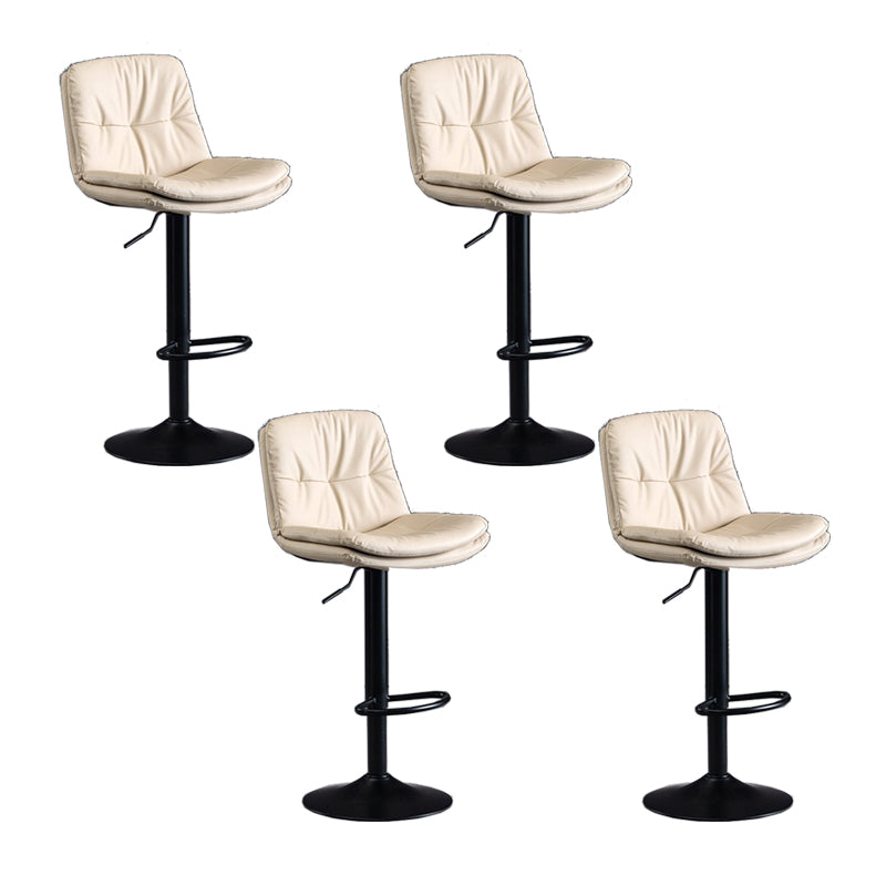 Faux Leather Swivel Bar Chair Modern Armless Upholstered Bar Stool