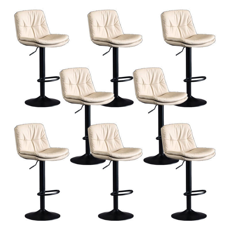 Faux Leather Swivel Bar Chair Modern Armless Upholstered Bar Stool