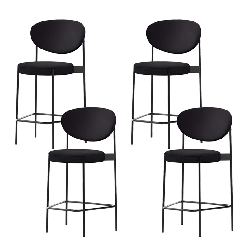Low Back Upholstered Bar Stool Industrial Armless Barstool with Metal Legs