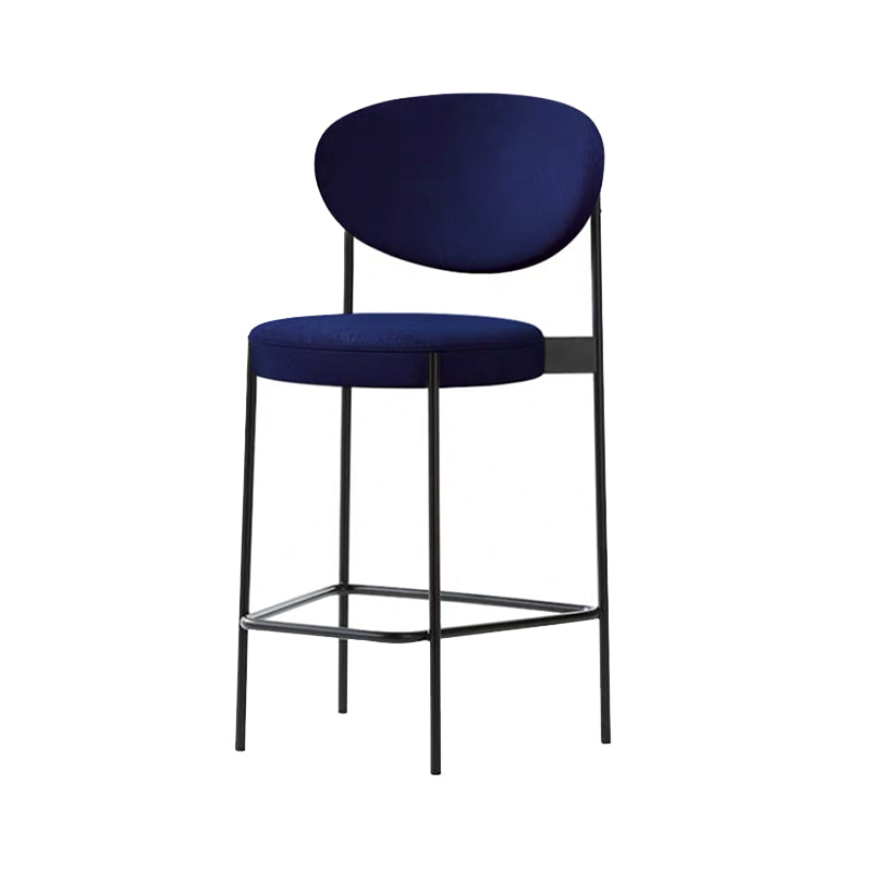 Low Back Upholstered Bar Stool Industrial Armless Barstool with Metal Legs
