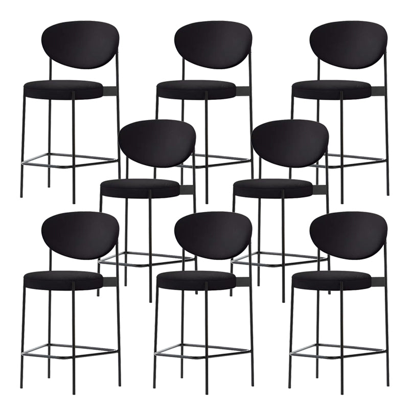 Low Back Upholstered Bar Stool Industrial Armless Barstool with Metal Legs
