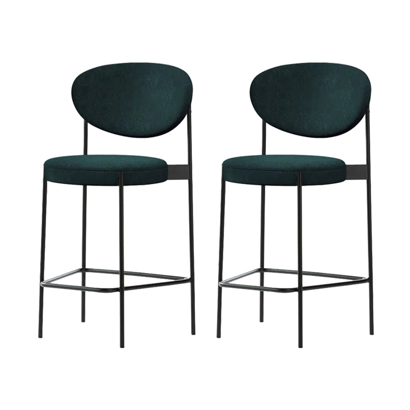 Low Back Upholstered Bar Stool Industrial Armless Barstool with Metal Legs