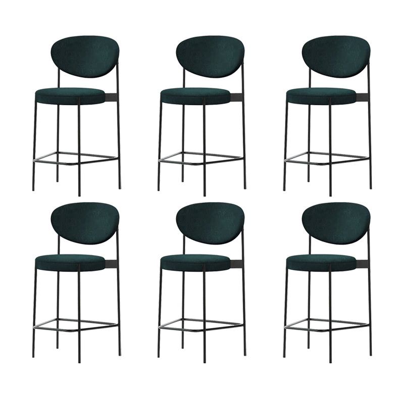 Low Back Upholstered Bar Stool Industrial Armless Barstool with Metal Legs