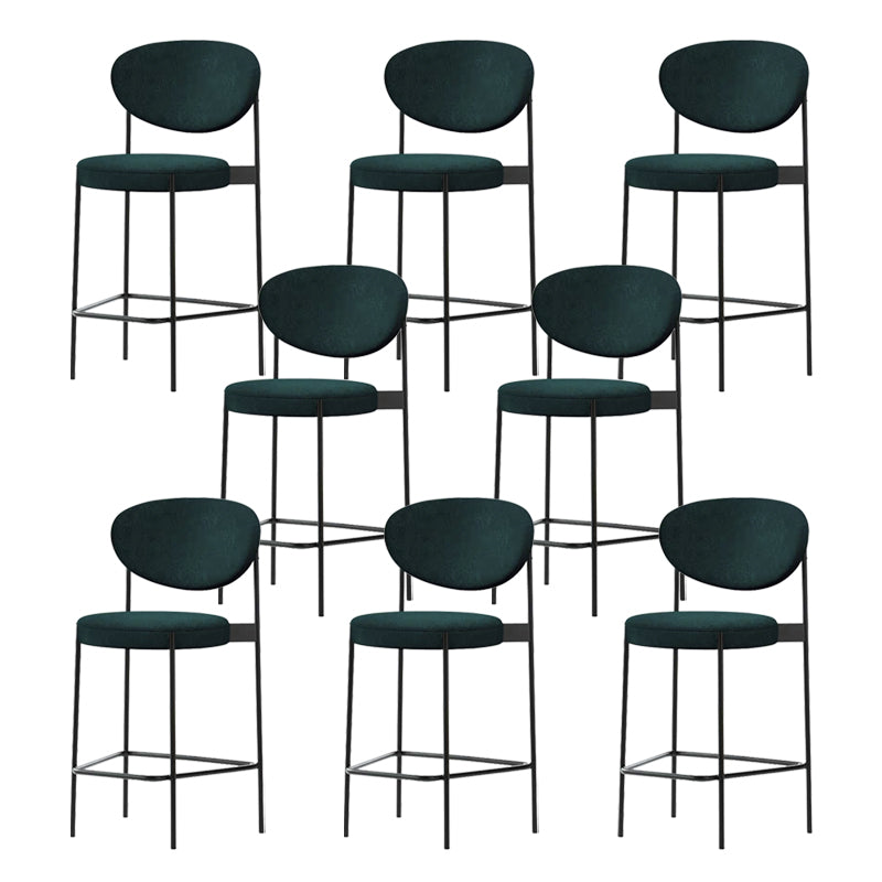 Low Back Upholstered Bar Stool Industrial Armless Barstool with Metal Legs