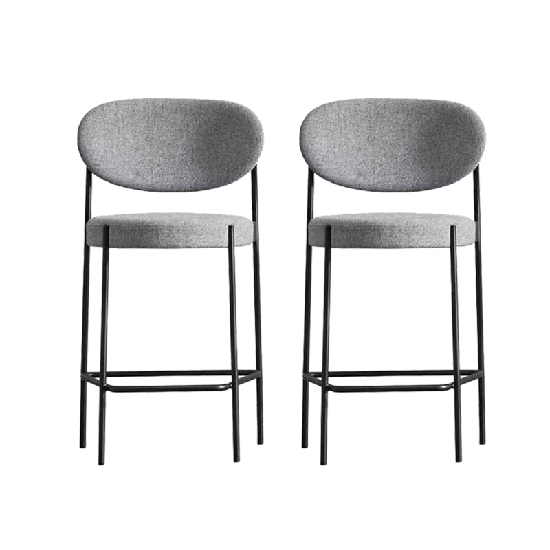 Low Back Upholstered Bar Stool Industrial Armless Barstool with Metal Legs